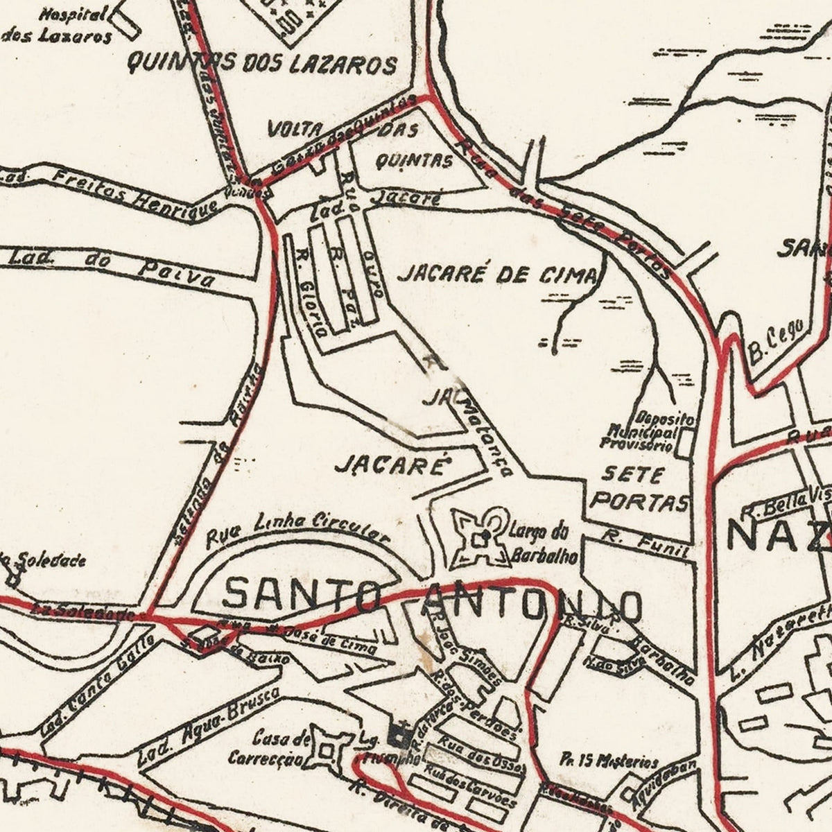 Restored historic details from the 1931 city map of Salvador
