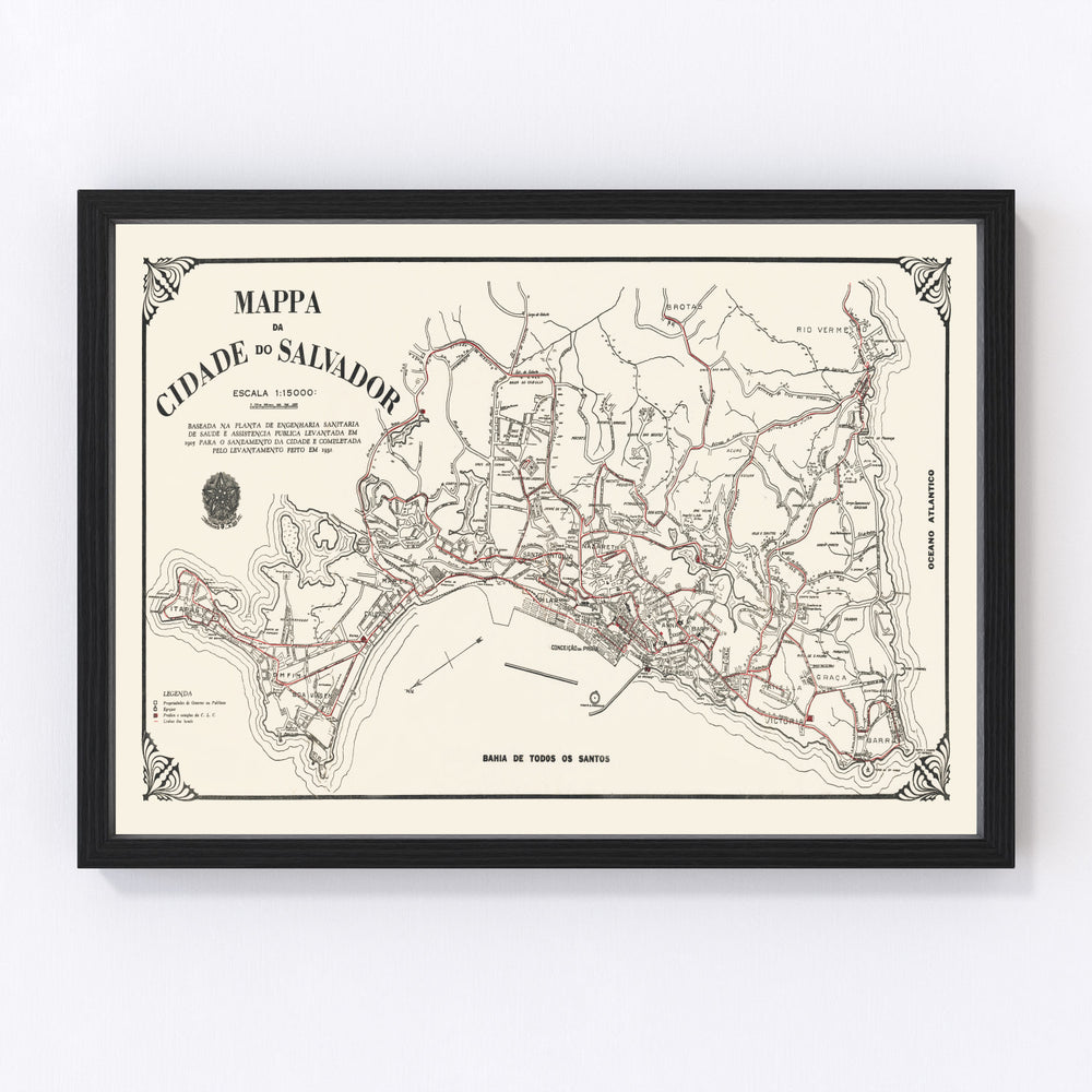 Salvador Vintage Map 1931