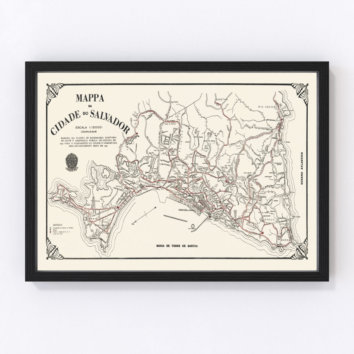 Salvador Vintage Map 1931