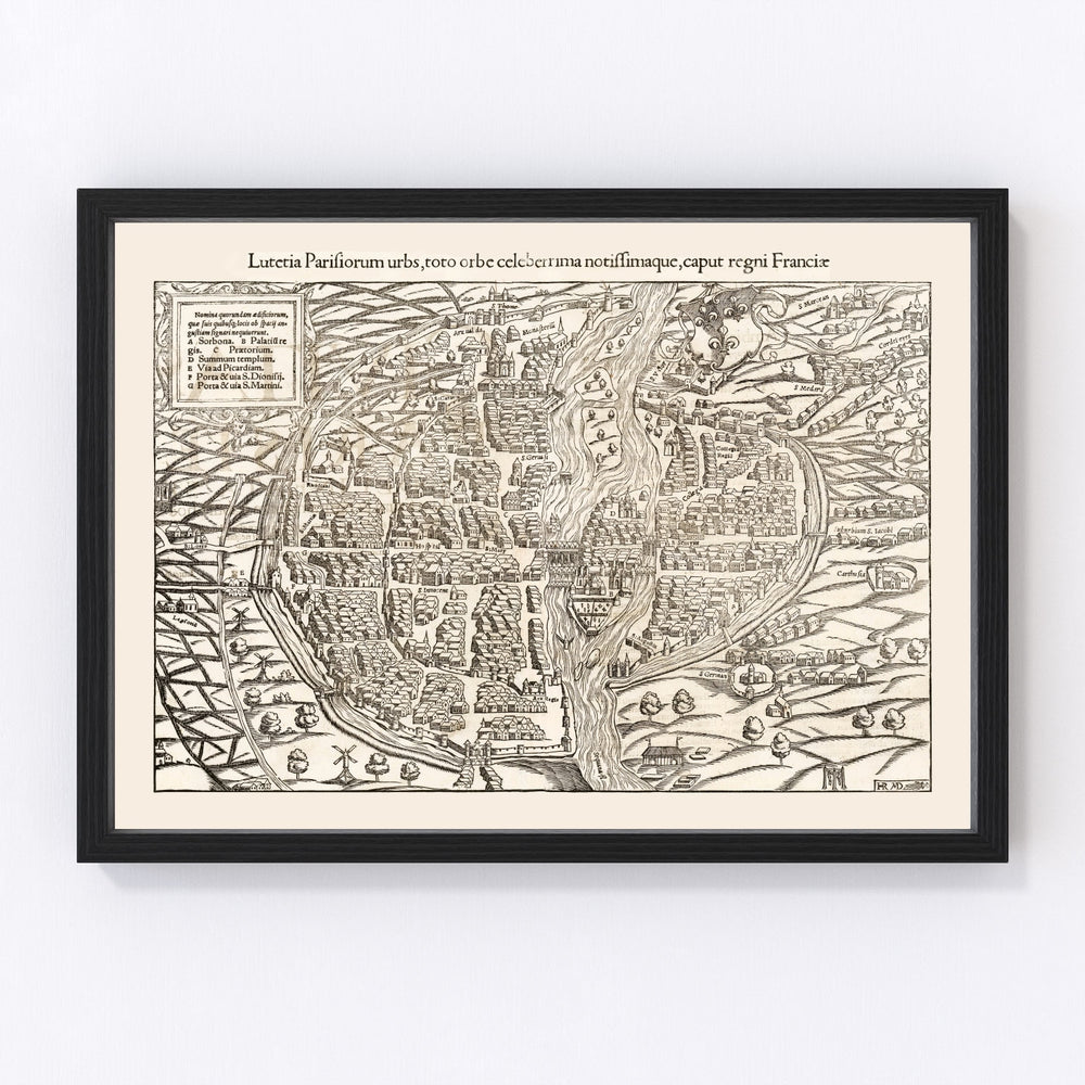 Paris Vintage Map 1550