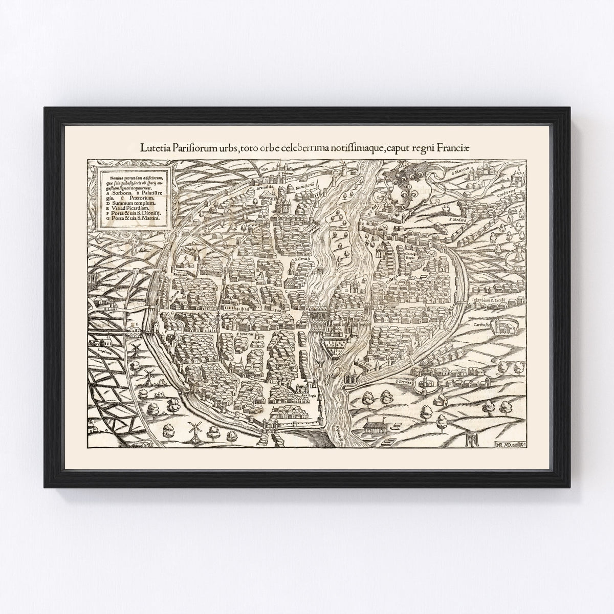 Paris Vintage Map 1550