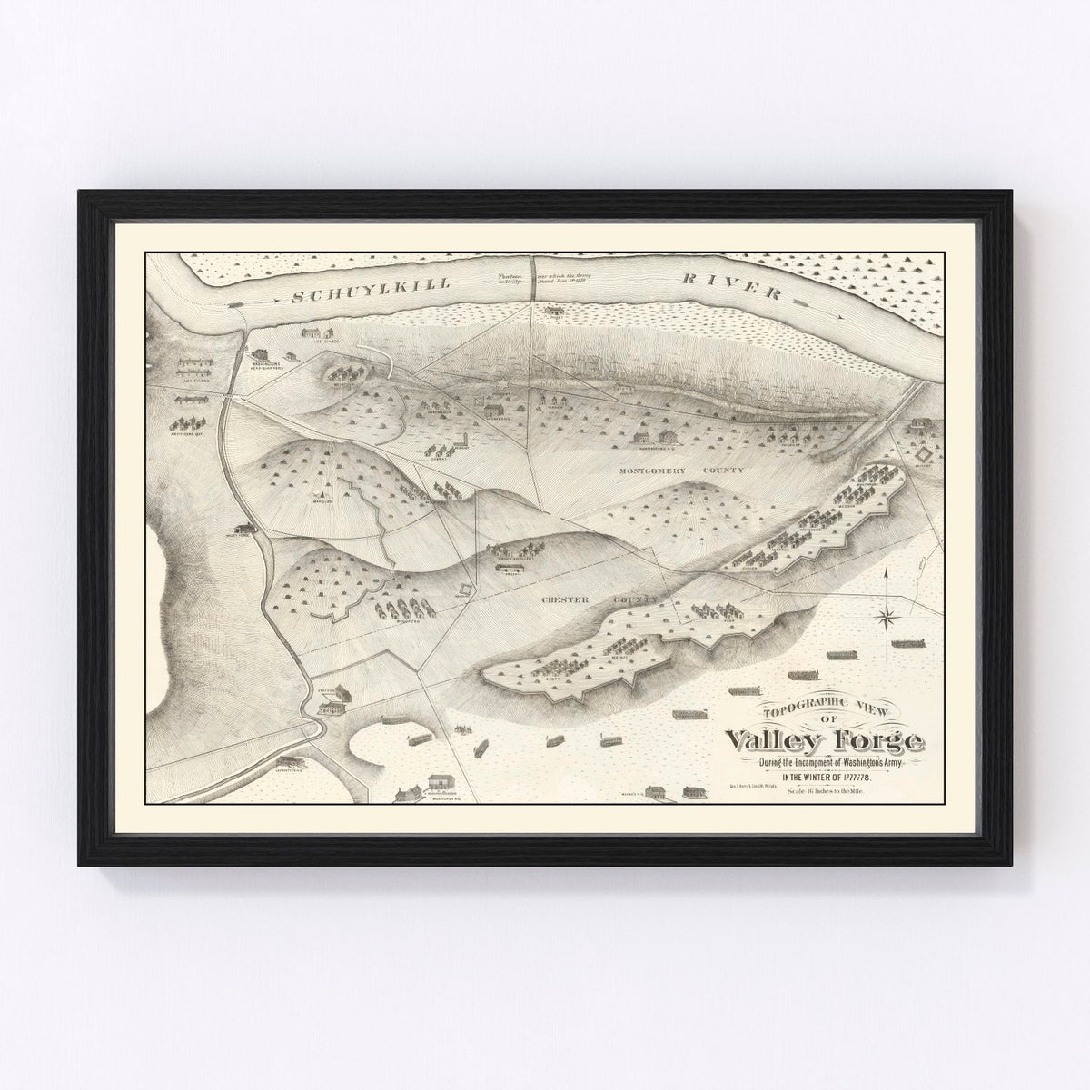 Valley Forge Vintage Map 1877