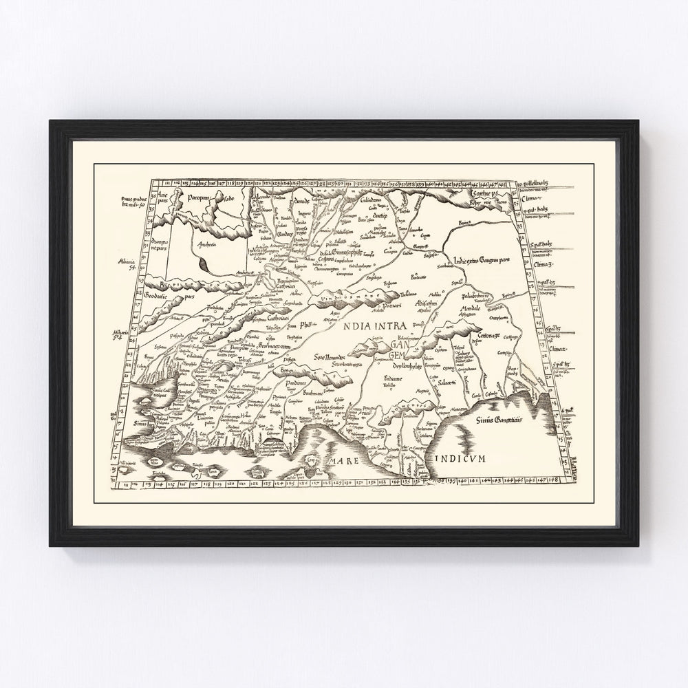 India Vintage Map 1522