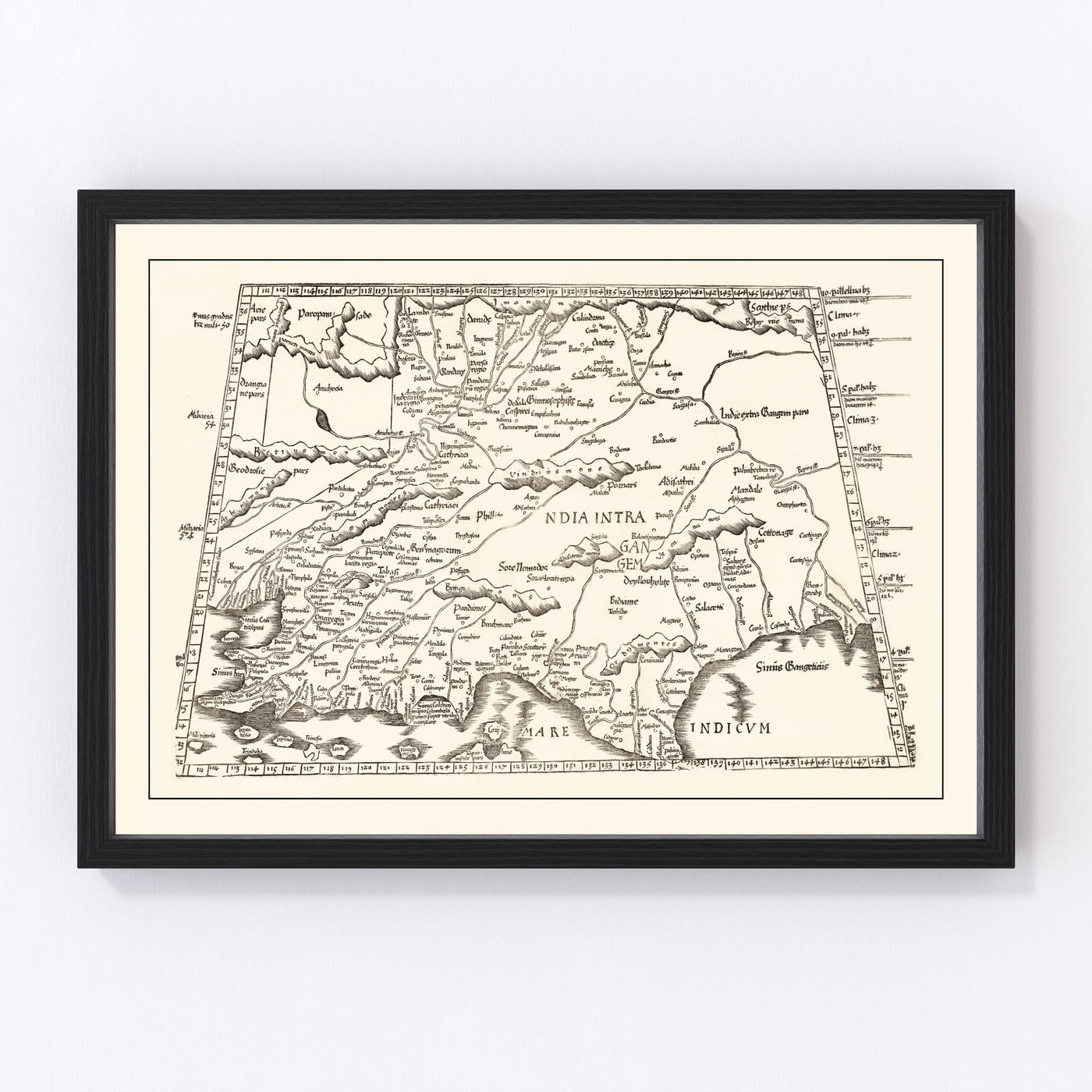 India Vintage Map 1522