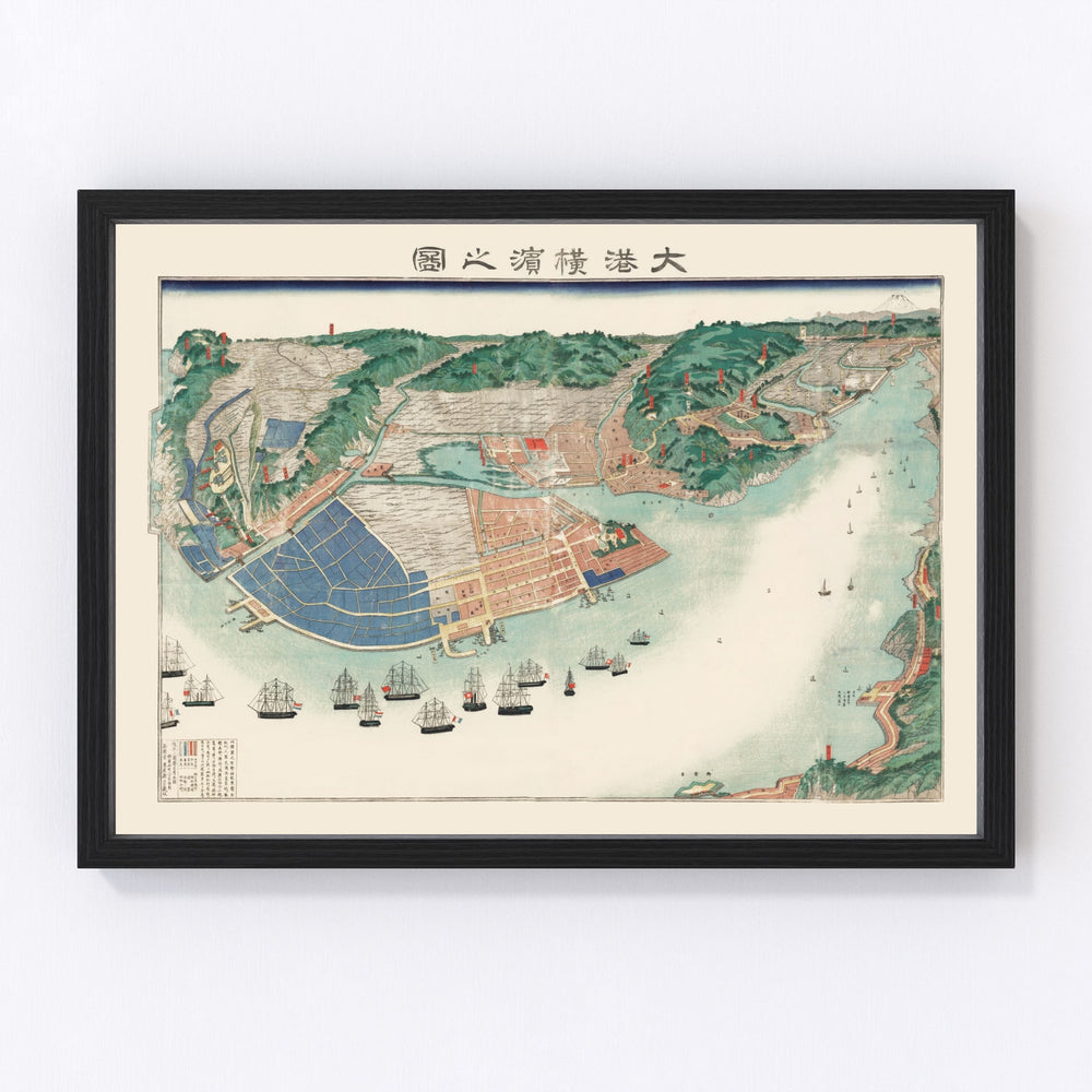 Yokohama Vintage Map 1868