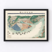 Yokohama Vintage Map 1868