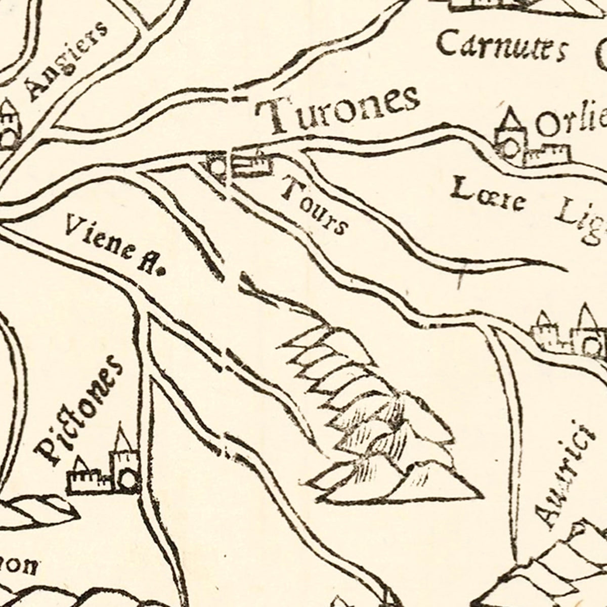 Restored historic details from the 1550 country map of County