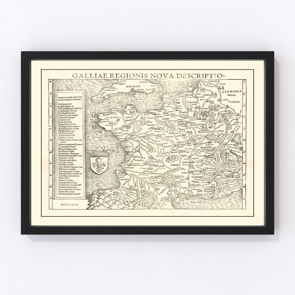 France Vintage Map 1550