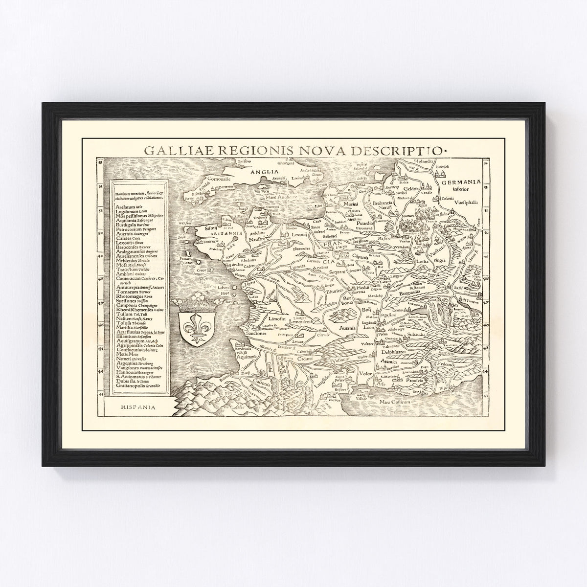 France Vintage Map 1550