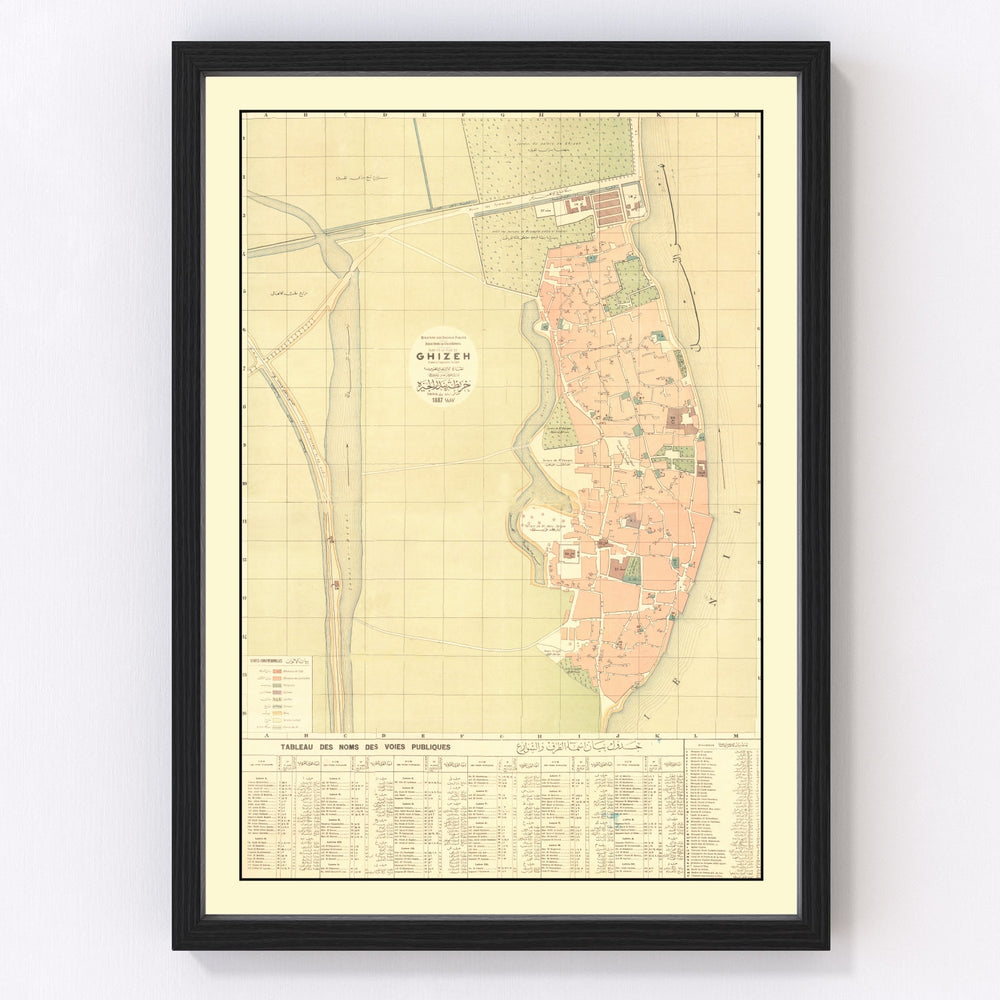 Giza Vintage Map 1887