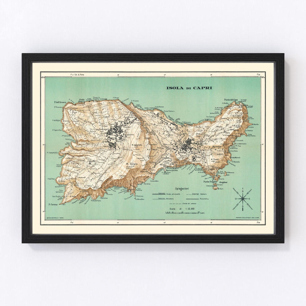 Capri Vintage Map 1930
