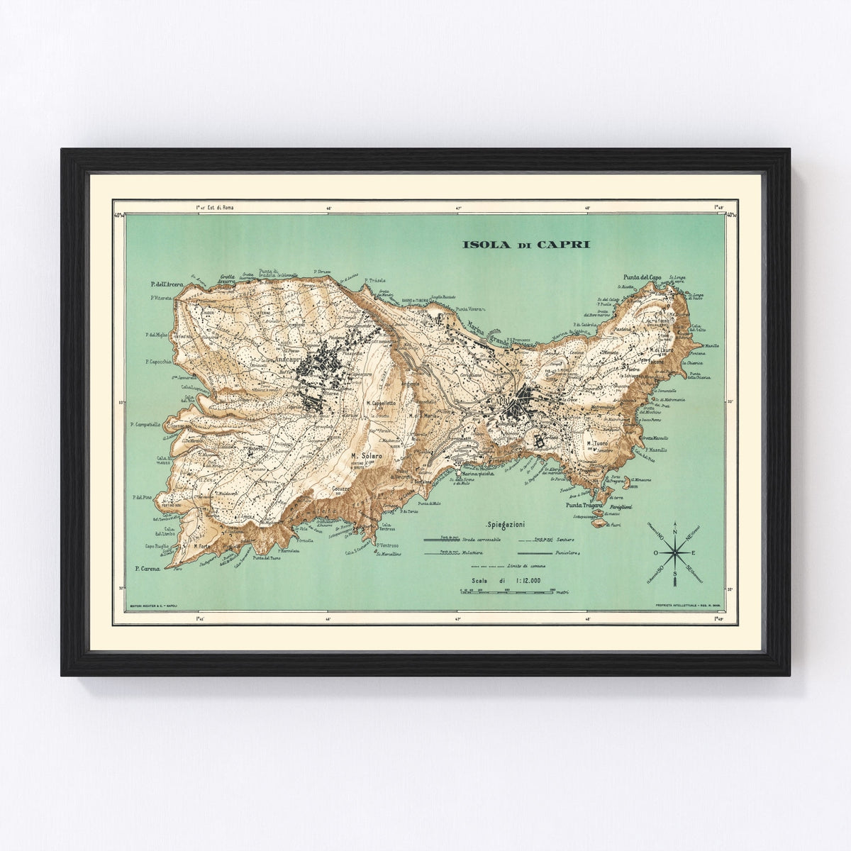 Capri Vintage Map 1930
