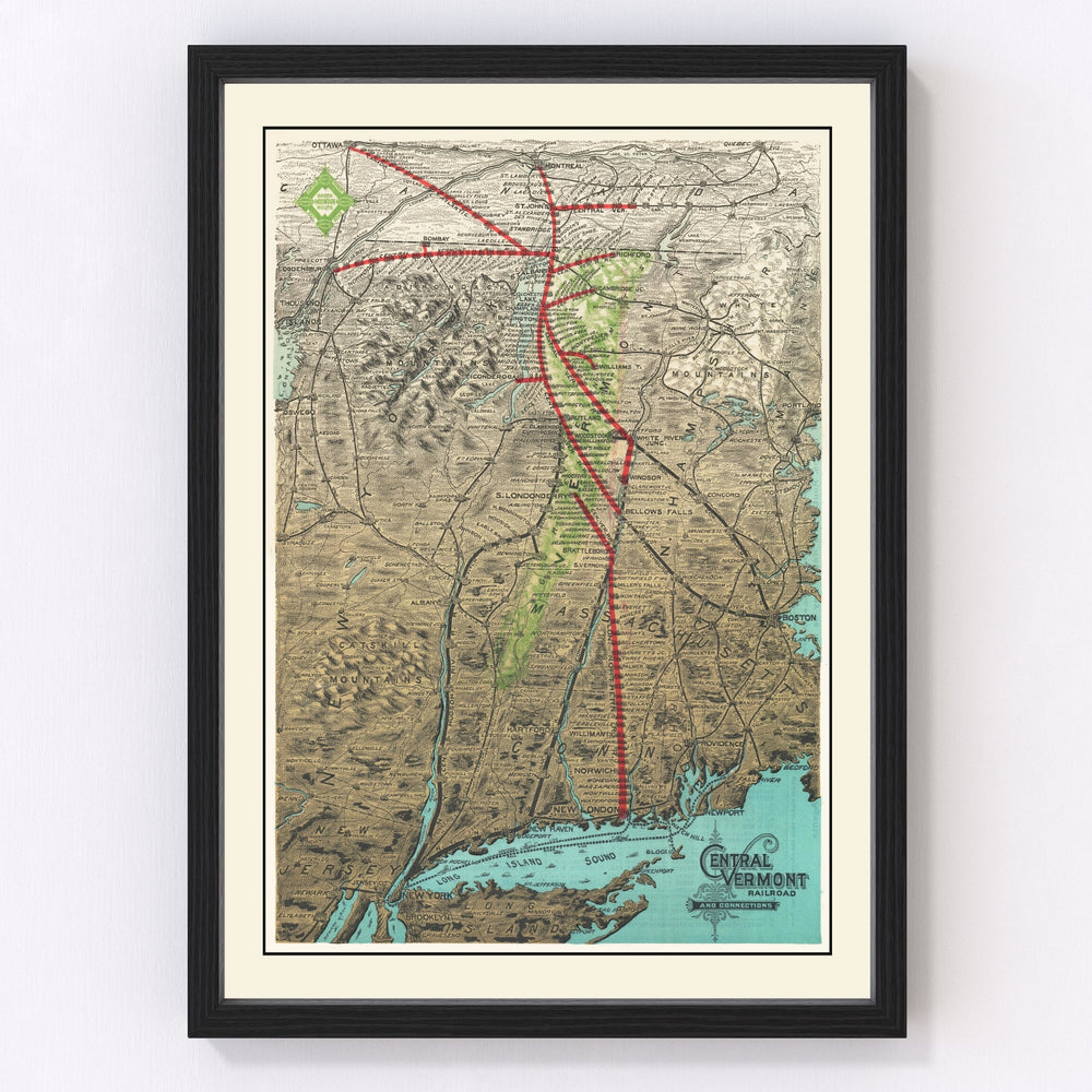 United States Vintage Map 1890
