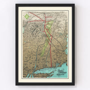 United States Vintage Map 1890