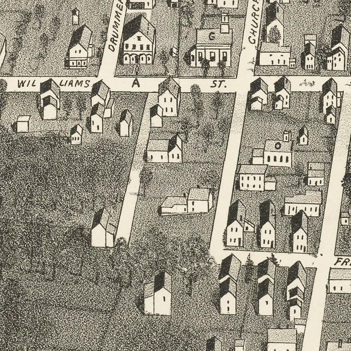 Restored historic details from the 1893 misc. attraction map of County, Massachusetts