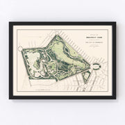 Prospect Park Vintage Map 1868