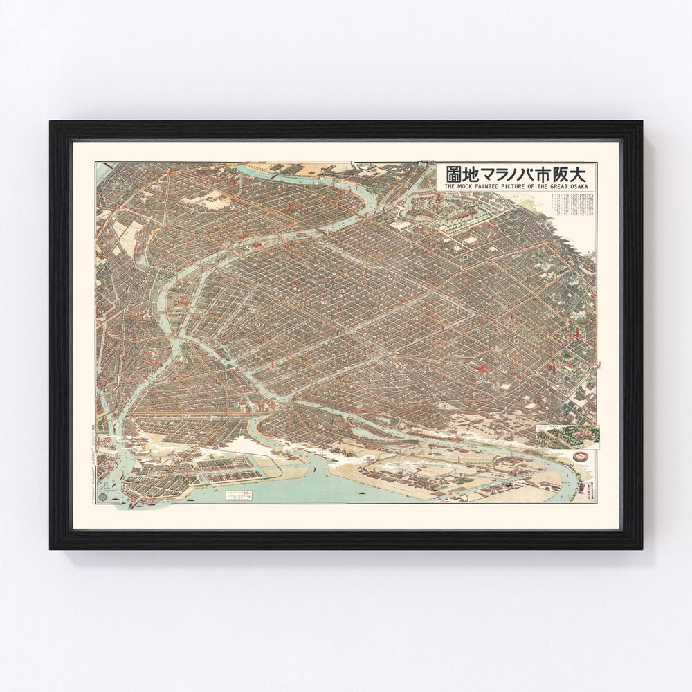 Osaka Vintage Map 1923