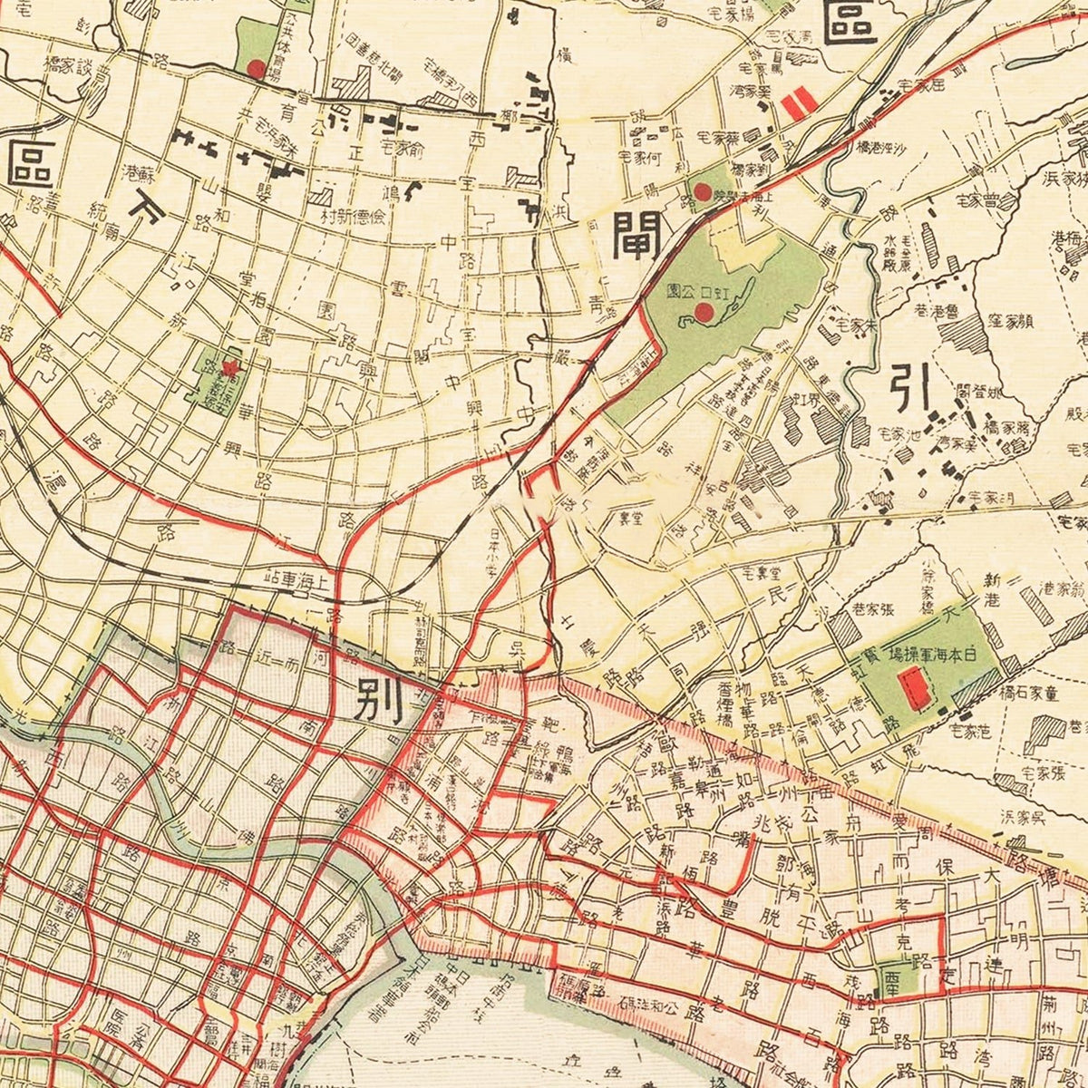 Restored historic details from the 1938 city map of Shanghai