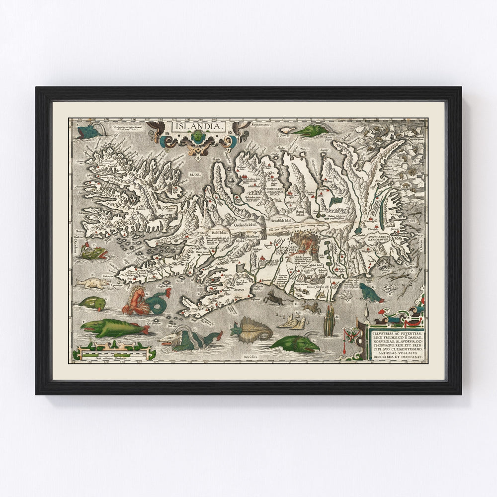 Iceland Vintage Map 1587