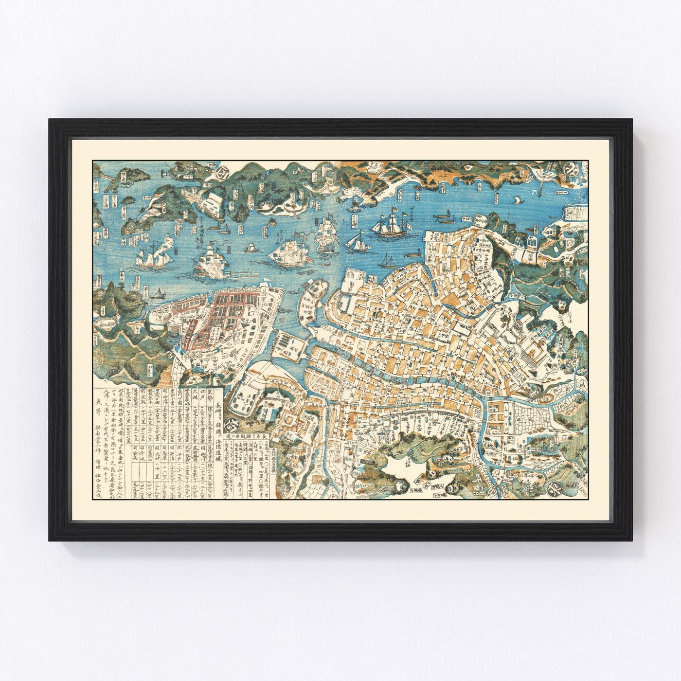 Nagasaki Vintage Map 1860