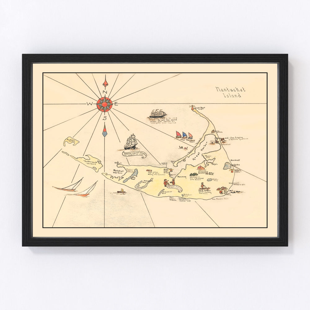 Nantucket Vintage Map 1930