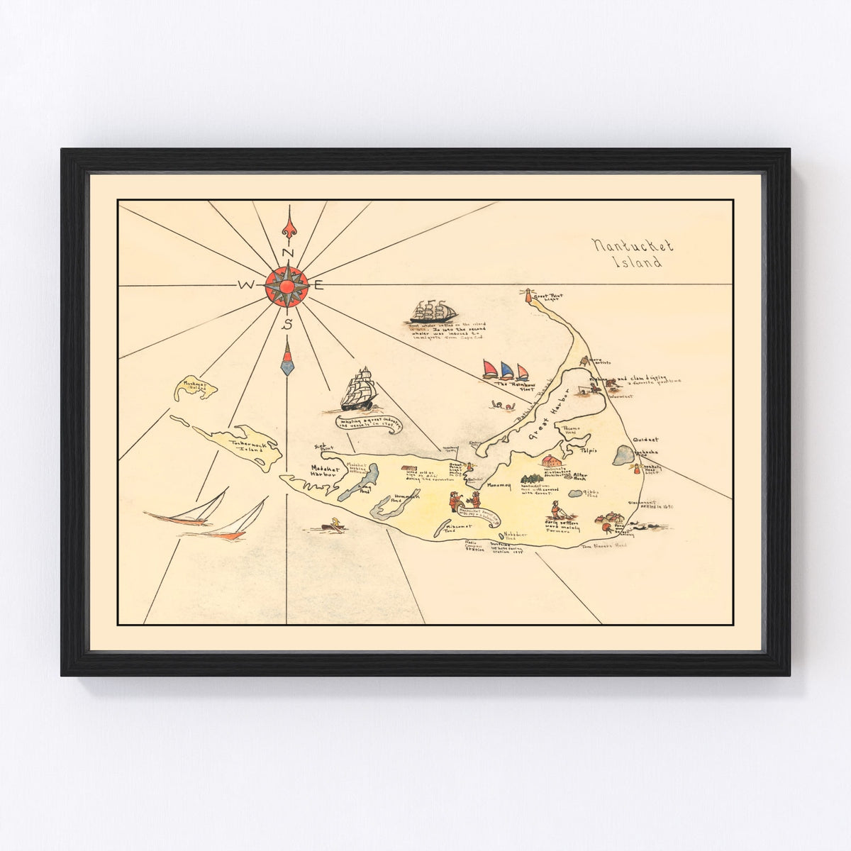 Nantucket Vintage Map 1930
