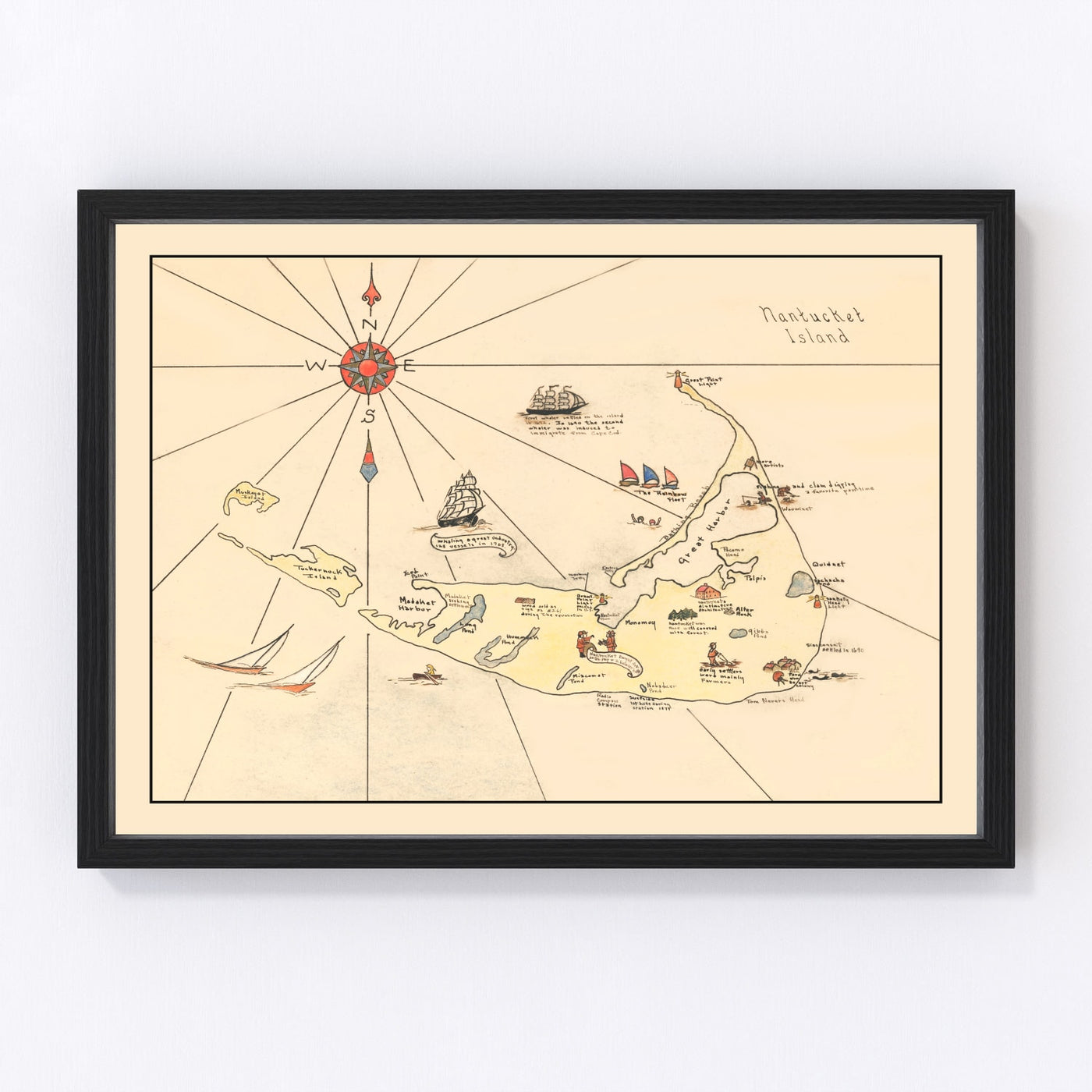 Nantucket Vintage Map 1930