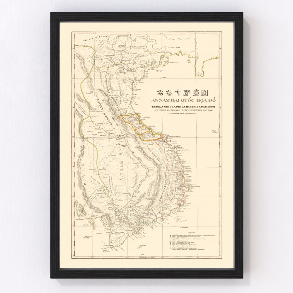 Vietnam Vintage Map 1838