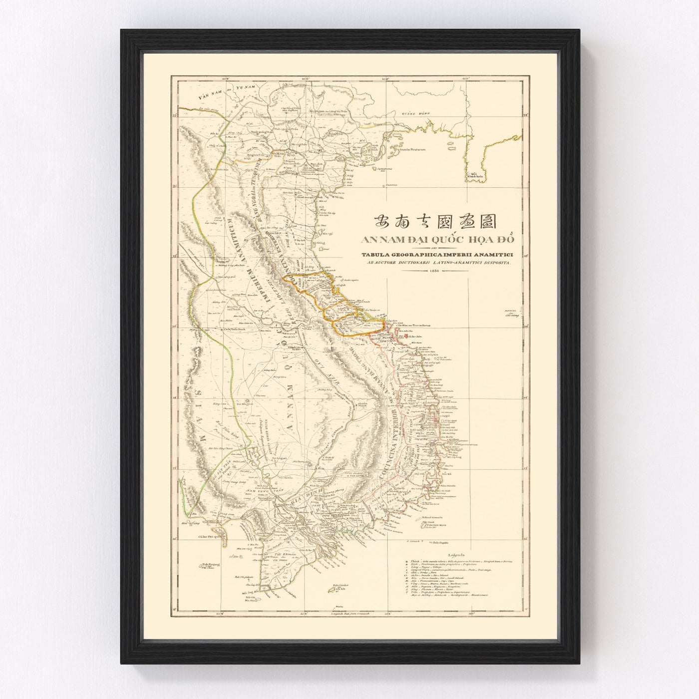 Vietnam Vintage Map 1838