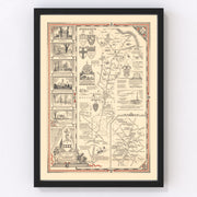 Old York Road Vintage Map 1941