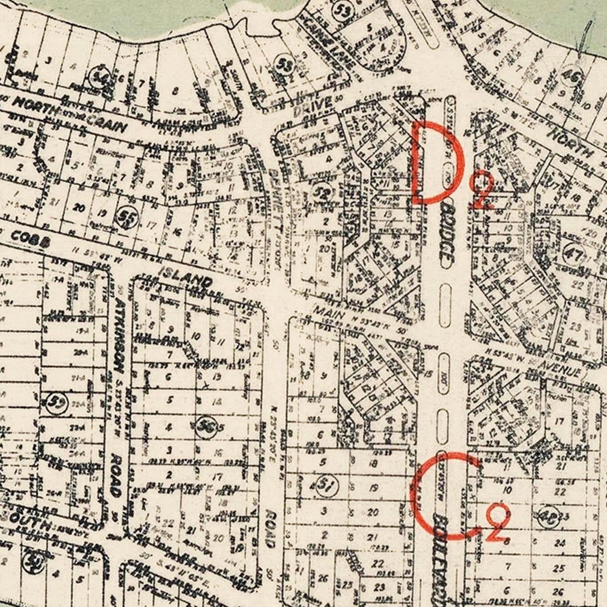 Restored historic details from the 1935 misc. attraction map of County, Maryland