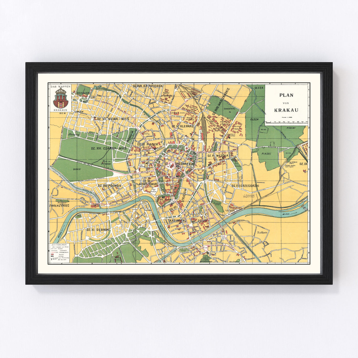 Krakow Vintage Map 1928