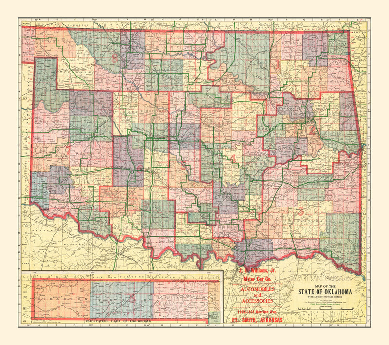 Size comparison using Vintage Map of Oklahoma 1914