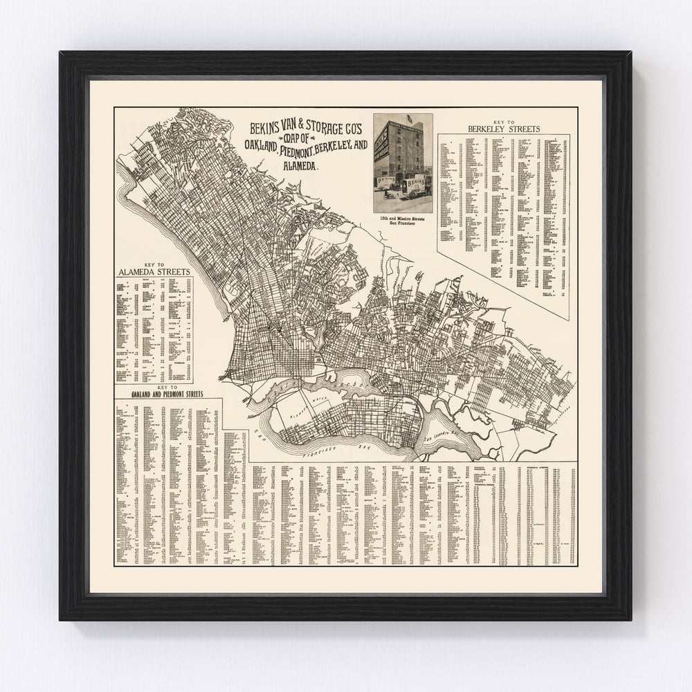 Oakland Vintage Map 1920