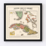 Cuba Vintage Map 1898