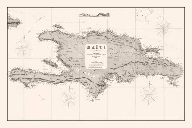 Size comparison using Vintage Map of Haiti 1864
