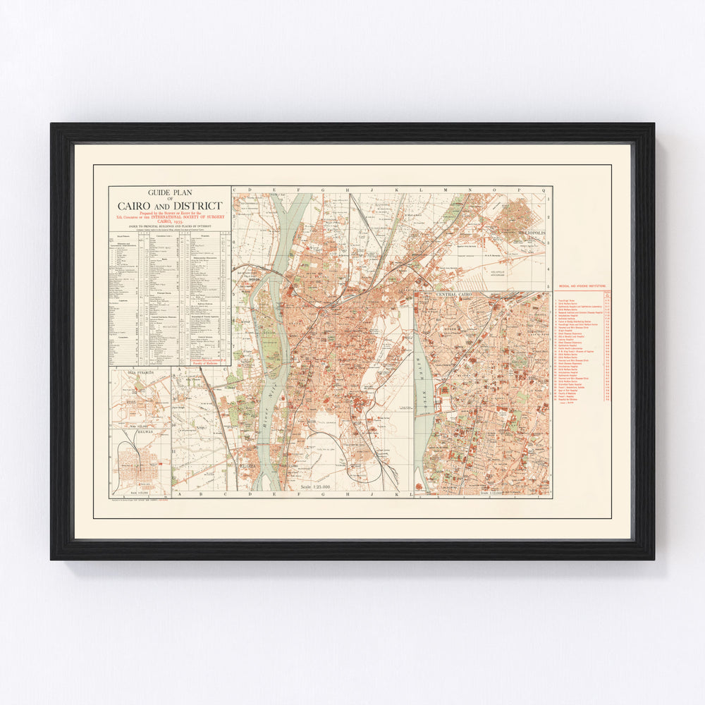 Cairo Vintage Map 1935