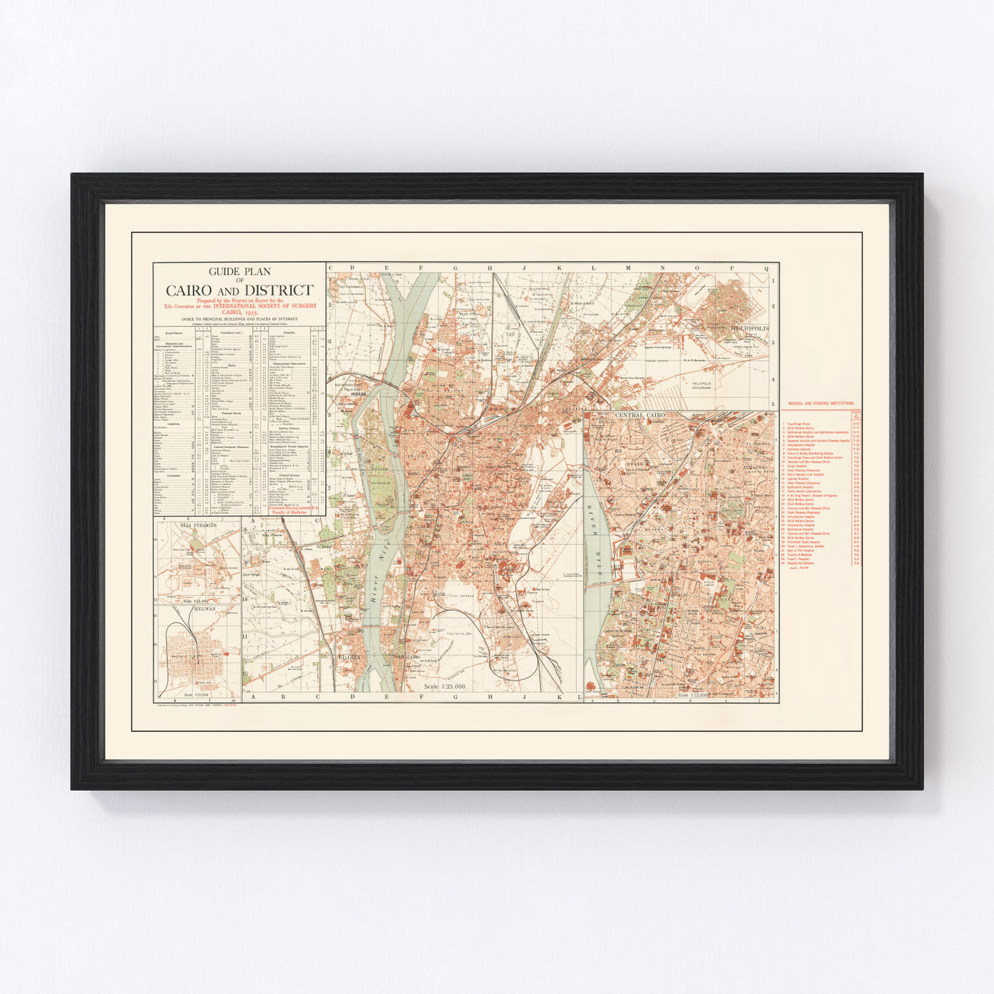 Cairo Vintage Map 1935
