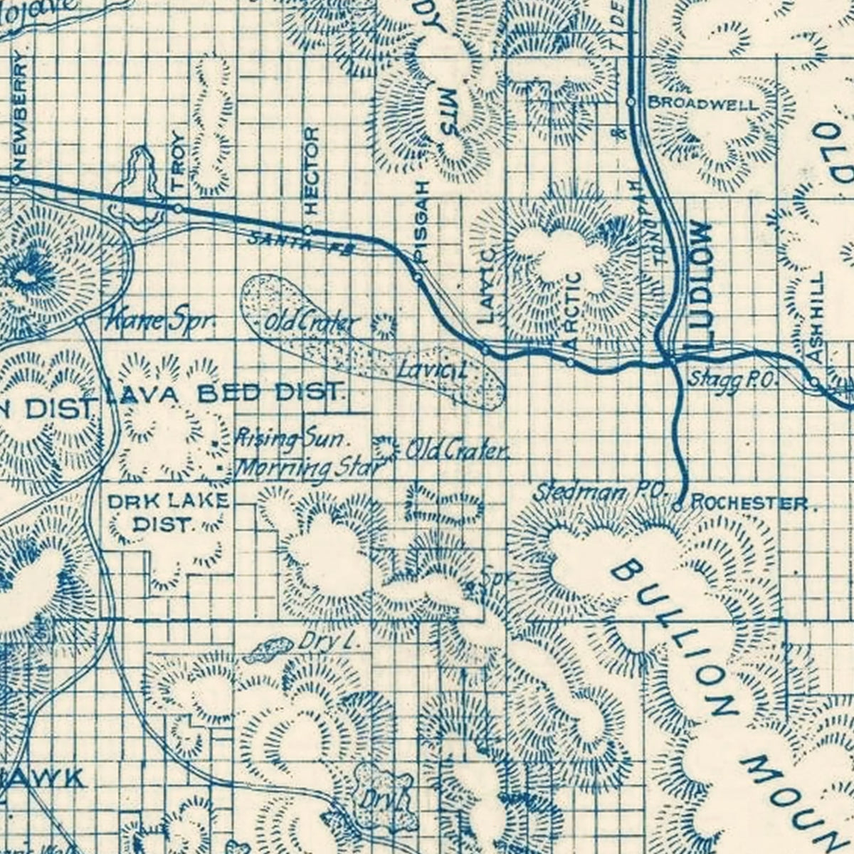 Restored historic details from the 1932 county map of San Bernardino County, California