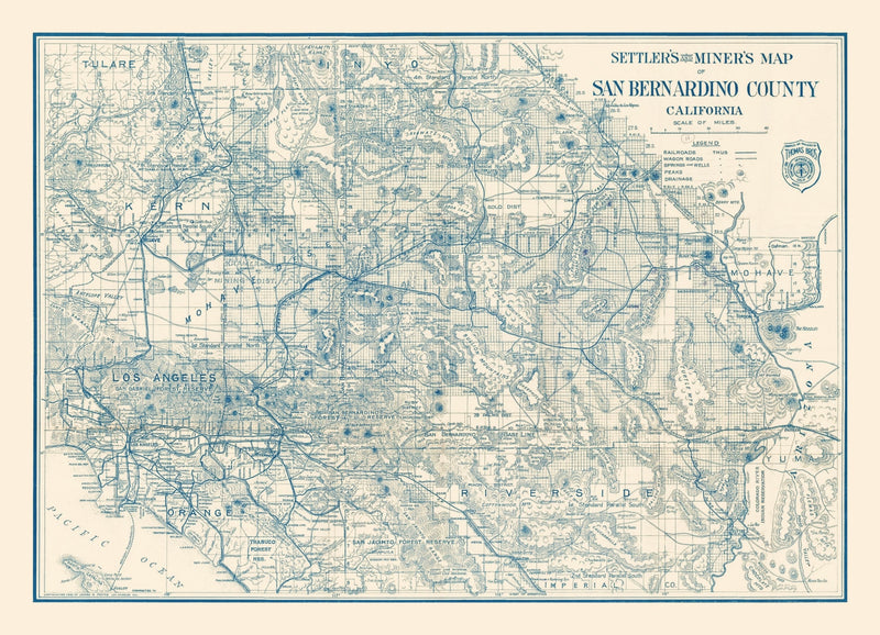 Size comparison using Vintage Map of San Bernardino County, California 1932