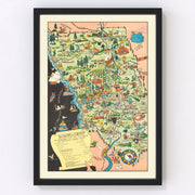 Sonoma County Vintage Map 1951