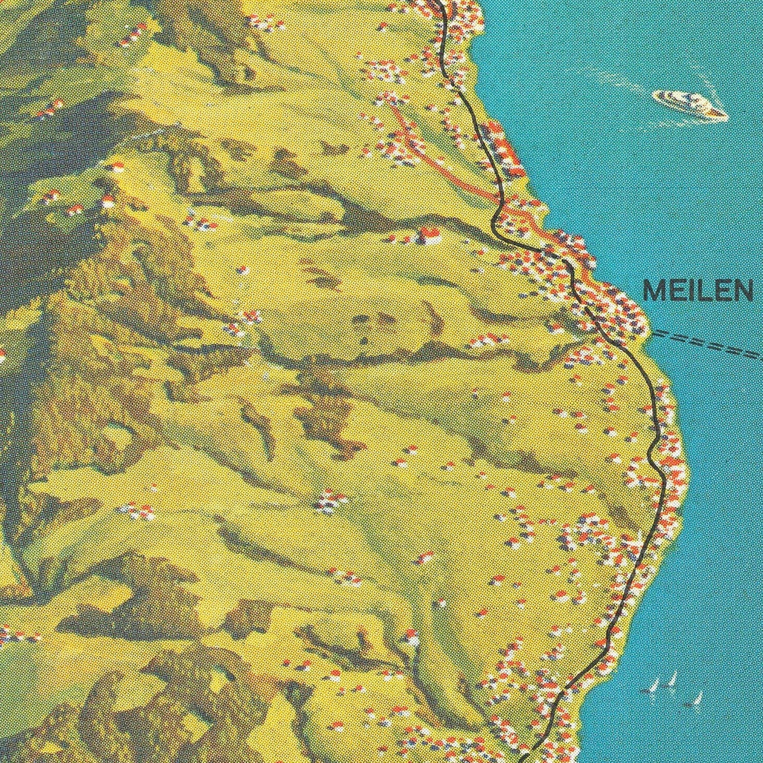 Restored historic details from the 1939 city map of Zurich