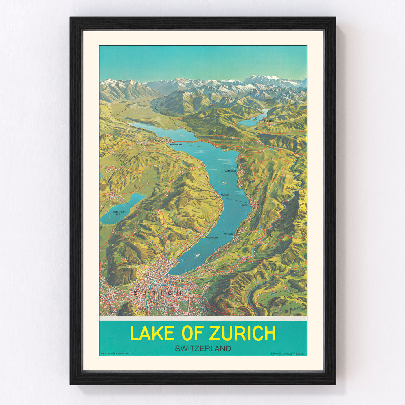 Zurich Vintage Map 1939