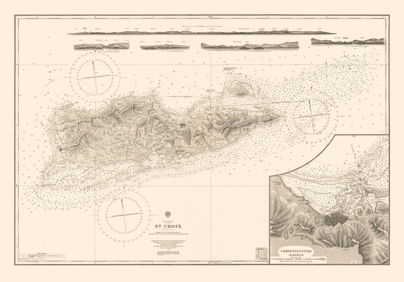 Size comparison using Vintage Nautical Map of St. Croix 1958