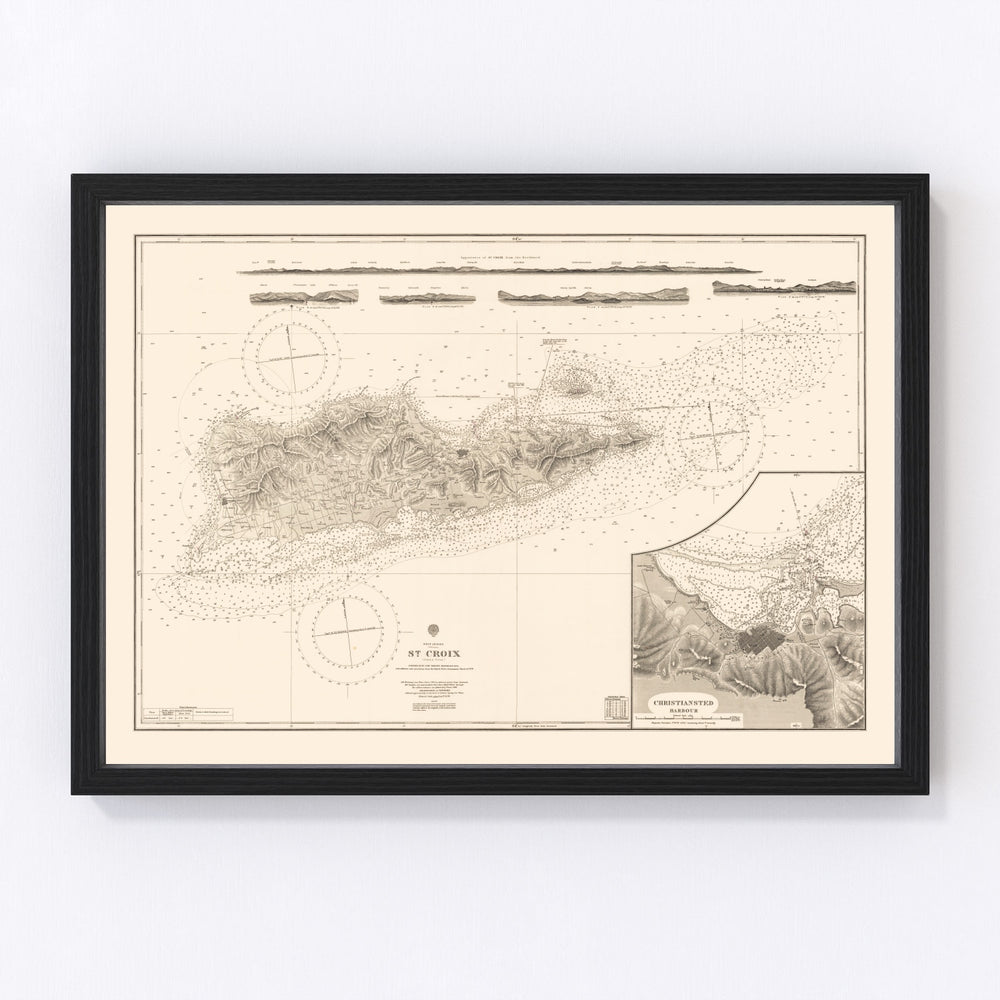 Saint Croix Vintage Map 1958