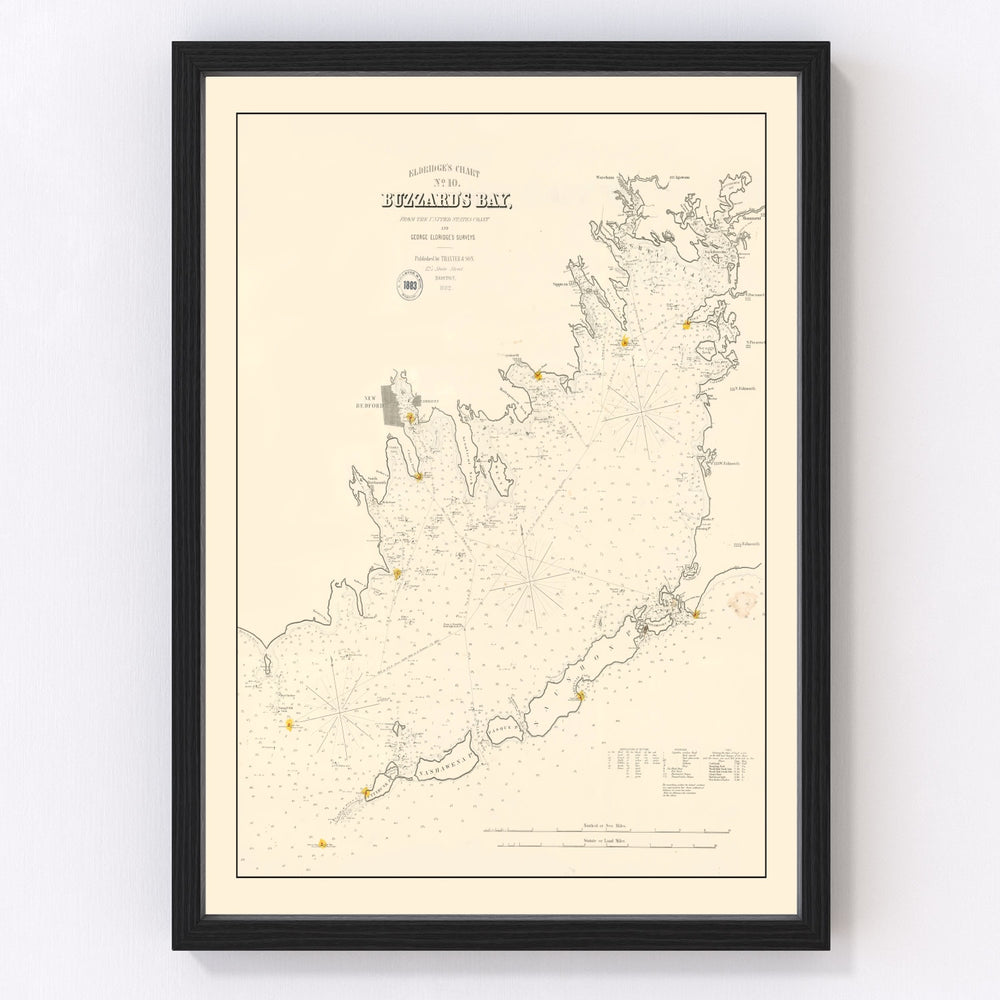Buzzard Bay Vintage Map 1882