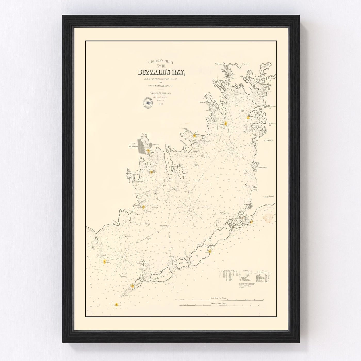 Buzzard Bay Vintage Map 1882