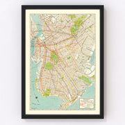 Brooklyn Vintage Map 1934