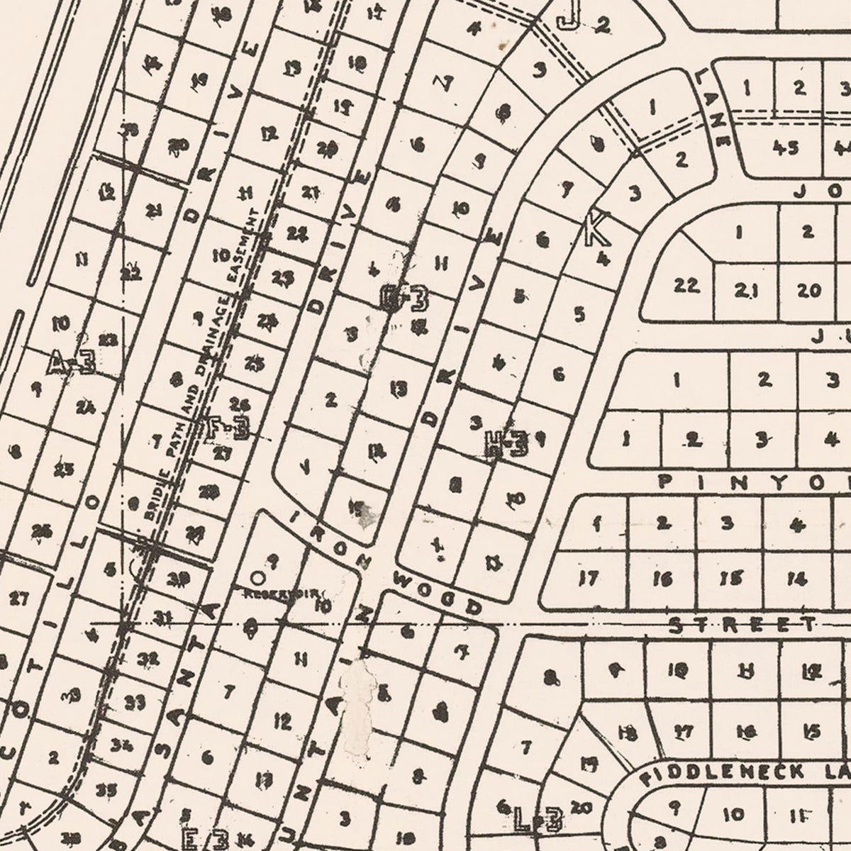 Restored historic details from the 1946 city map of Palm Desert, California