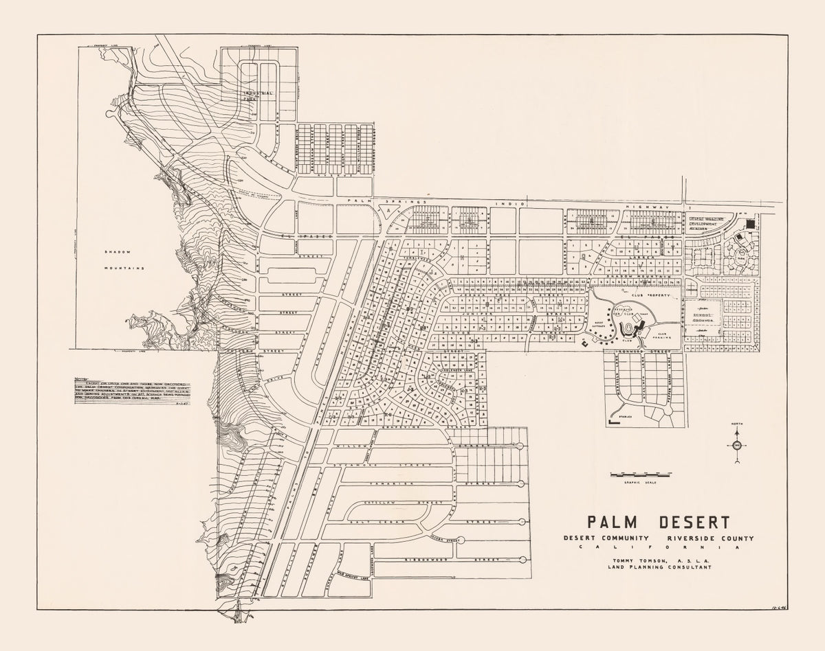 Preview of Vintage Map of Palm Desert, California 1946